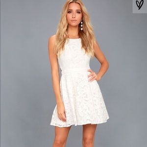 White Lace LuLus Skater Dress